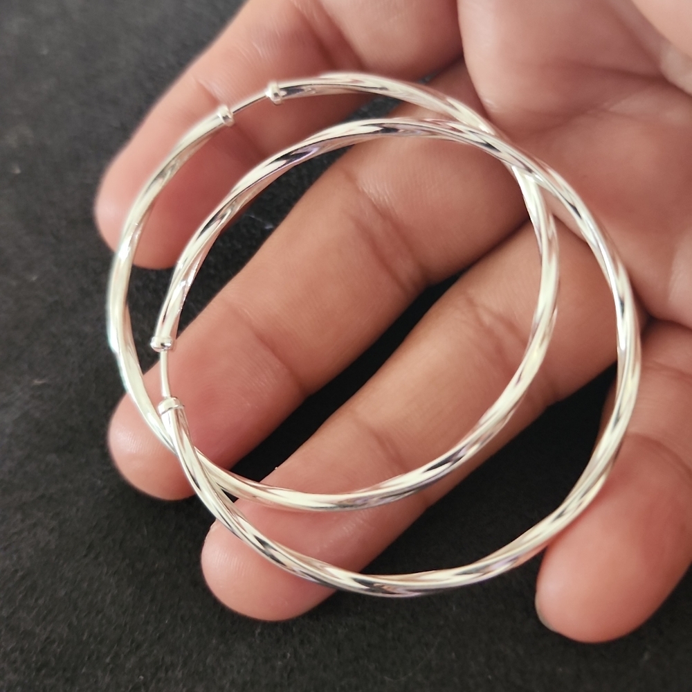 Sterling silver 925 hoops earrings